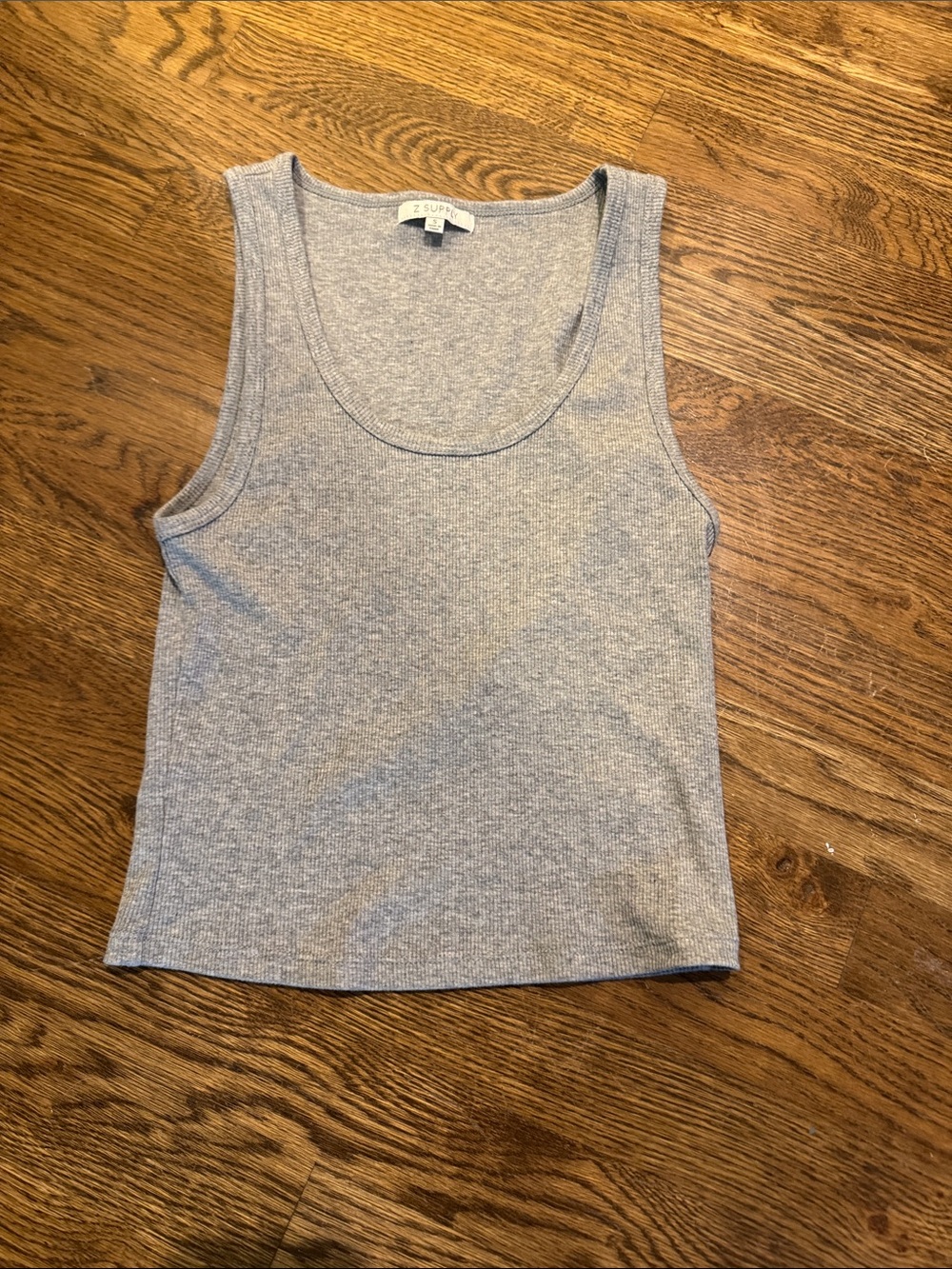 Z Supply Light Gray Ribbed Scoop Tank